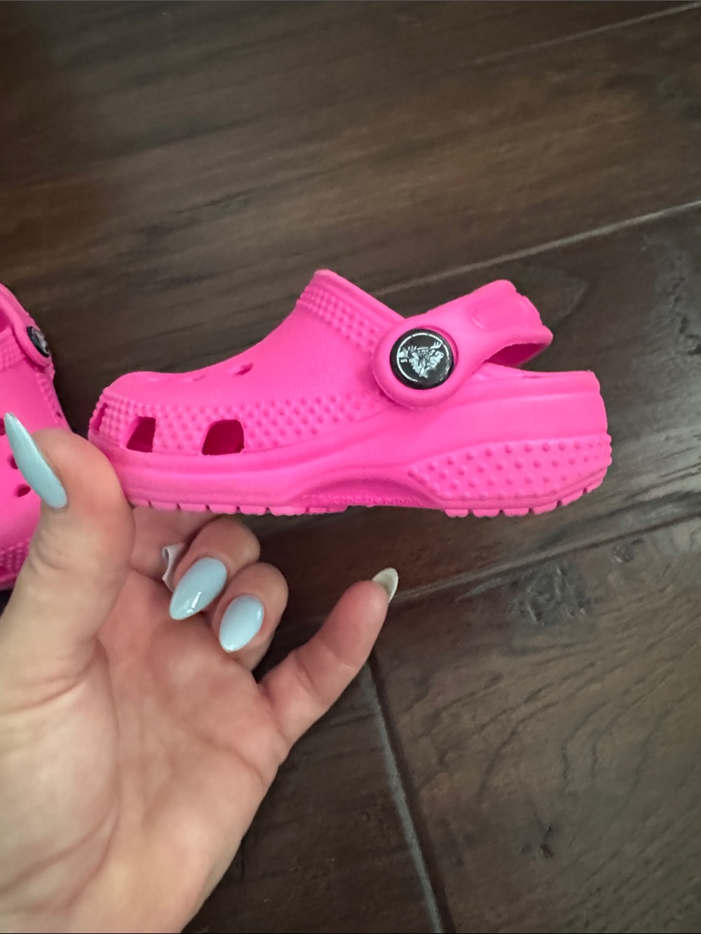 CROCS Kids Hot Pink Classic Clog with Heel Strap - Picture 4 of 5